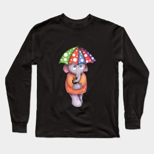 Elephant with umbrella Long Sleeve T-Shirt